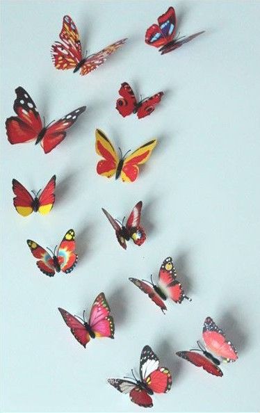 Kleurrijke 3D Vlinders Rood